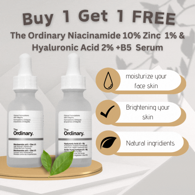 Buy 1 Get 1 FREE The Ordinary Niacinamide 10% Zinc 1% + Hyaluronic Acid 2% +B5 Serum